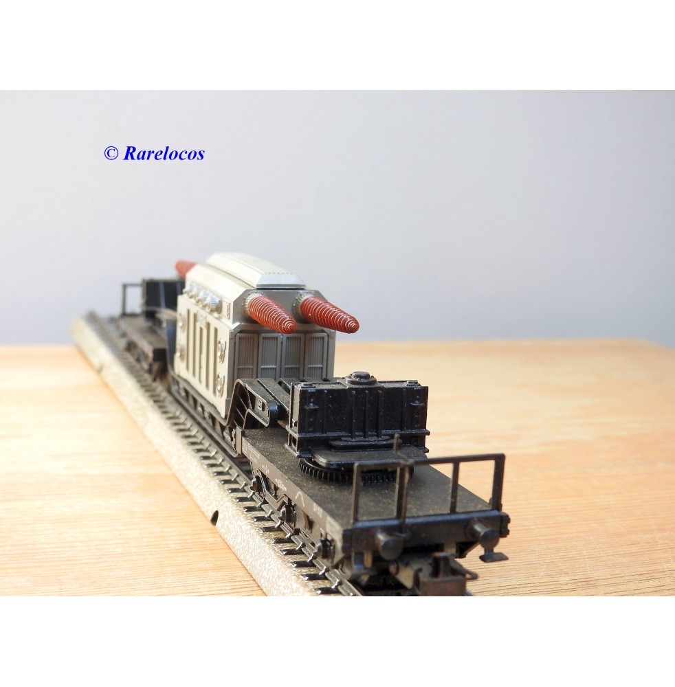 Märklin métal 4618 . 2, wagon surbaissé type SSI 53 caisse BAHIA DB BO (Ref: #4618 . 2