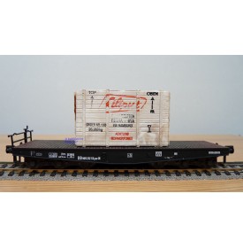 LILIPUT 212K, wagon plat pour charges lourdes type SSym 46 chargé d'une caisse en bois DB  BO