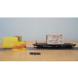 LILIPUT 212K, wagon plat pour charges lourdes type SSym 46 chargé d'une caisse en bois DB  BO
