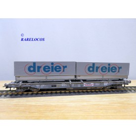 Wagon Roco HO 46569 - Porte-containers Frey Transport AG HUPAC SBB-CFF (état Neuf)