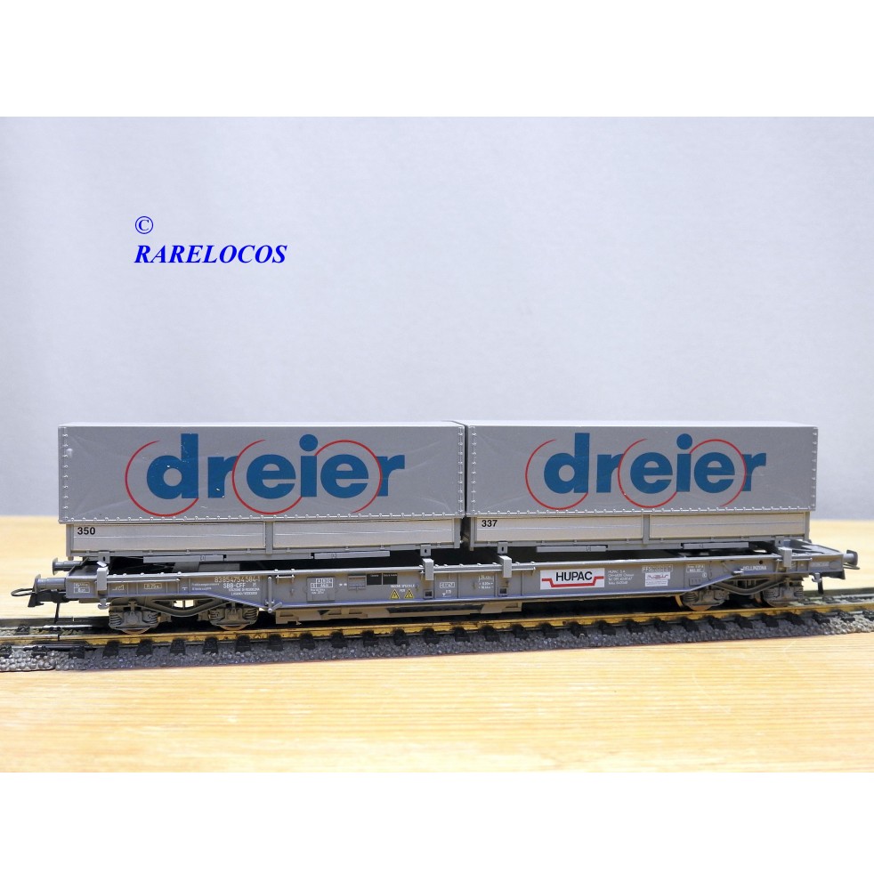 ROCO echt 37500, wagon plat conteneurs 20' MZ et SIMSON DB Neuf BO