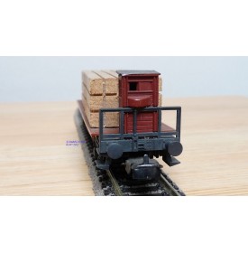 LILIPUT 20600, wagon plat à guérite chargé de  bois DB  BO