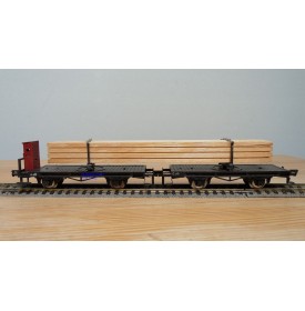 FLEISCHMANN  1493 , couplage de 2 wagons à tablier rotatif (Drehschemelwagen) chargé de bois  DB BO 