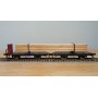 FLEISCHMANN  1493 , couplage de 2 wagons à tablier rotatif (Drehschemelwagen) chargé de bois  DB BO 