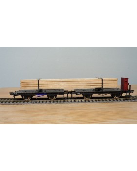 FLEISCHMANN  1493 , couplage de 2 wagons à tablier rotatif (Drehschemelwagen) chargé de bois  DB BO 