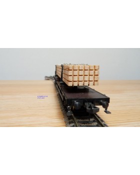 FLEISCHMANN  1493 , couplage de 2 wagons à tablier rotatif (Drehschemelwagen) chargé de bois  DB BO 
