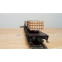 FLEISCHMANN  1493 , couplage de 2 wagons à tablier rotatif (Drehschemelwagen) chargé de bois  DB BO 