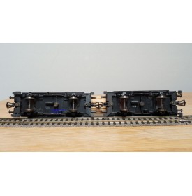 FLEISCHMANN  1493 , couplage de 2 wagons à tablier rotatif (Drehschemelwagen) chargé de bois  DB BO 