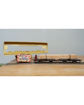 FLEISCHMANN  1493 , couplage de 2 wagons à tablier rotatif (Drehschemelwagen) chargé de bois  DB BO 