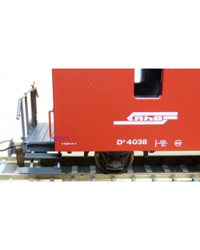 BEMO 3265 128, fourgon à bagages postal  série D2  N°4038 RhB  BO