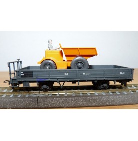 BEMO 2257 102, wagon plat type Kk N° Kk 7322 et dumper RhB  BO