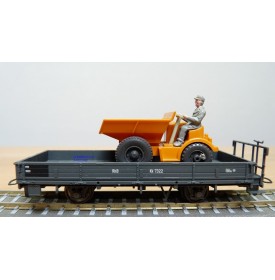 BEMO 2257 102, wagon plat type Kk N° Kk 7322 et dumper RhB  BO