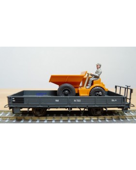 BEMO 2257 102, wagon plat type Kk N° Kk 7322 et dumper RhB  BO