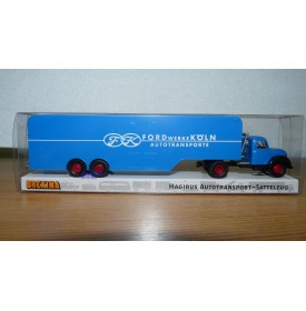 BREKINA 42600 Camion semi remorque porte autos MAGIRUS 4500 aux couleurs de FORD Köln Neuf  BO 1/87 HO