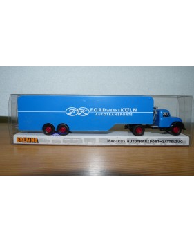 BREKINA 42600 Camion semi remorque porte autos MAGIRUS 4500 aux couleurs de FORD Köln Neuf  BO 1/87 HO