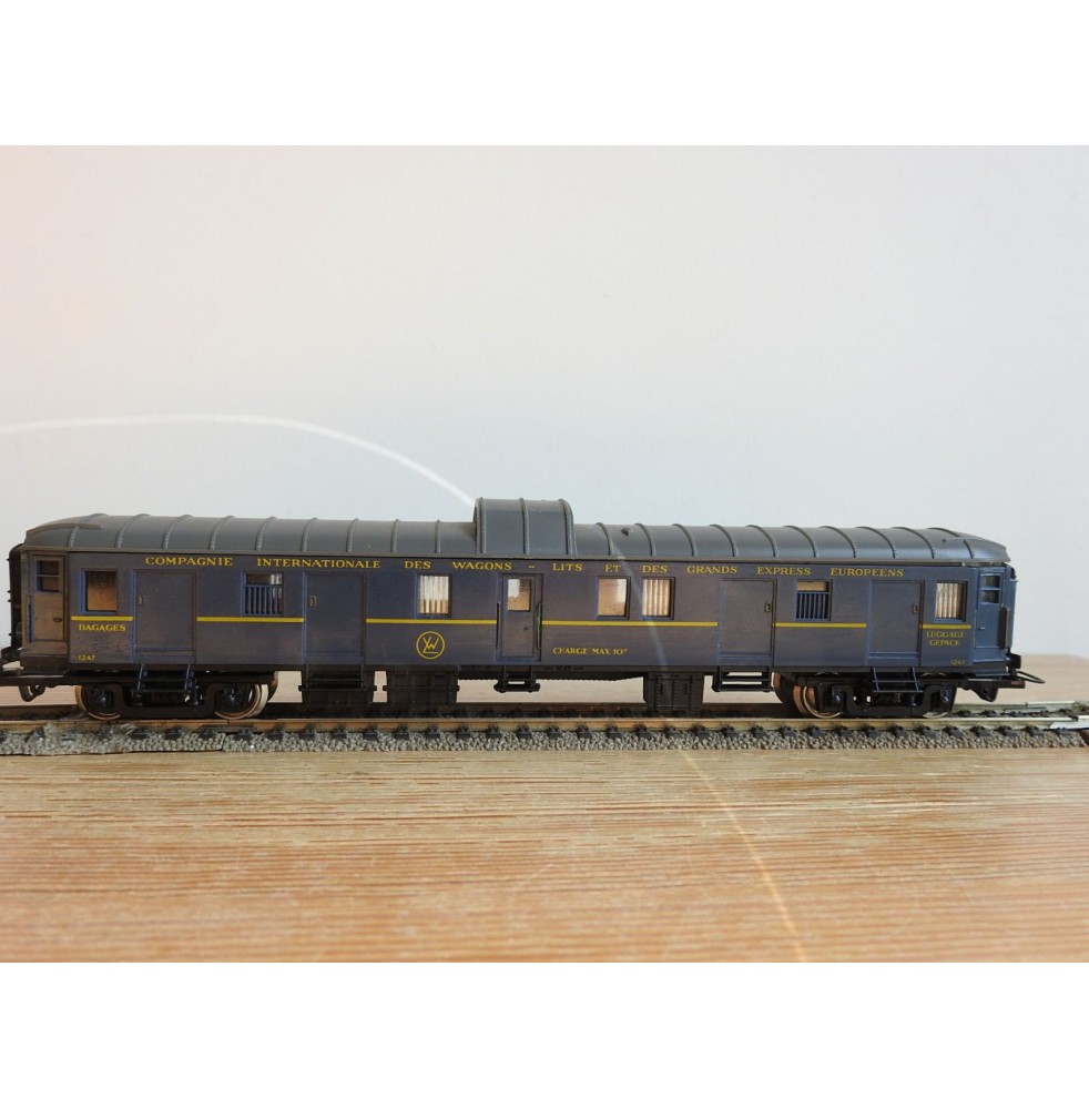 WAGON + FEUX DE FIN DE CONVOI JOUEF 1/87 HO SOCIETE TRAVAUX/FRET FOG RAIL