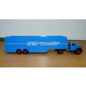BREKINA 42600 Camion semi remorque porte autos MAGIRUS 4500 aux couleurs de FORD Köln Neuf  BO 1/87 HO