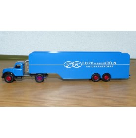 BREKINA 42600 Camion semi remorque porte autos MAGIRUS 4500 aux couleurs de FORD Köln Neuf  BO 1/87 HO