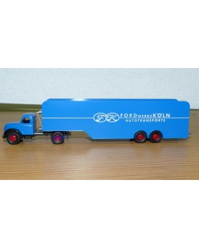 BREKINA 42600 Camion semi remorque porte autos MAGIRUS 4500 aux couleurs de FORD Köln Neuf  BO 1/87 HO